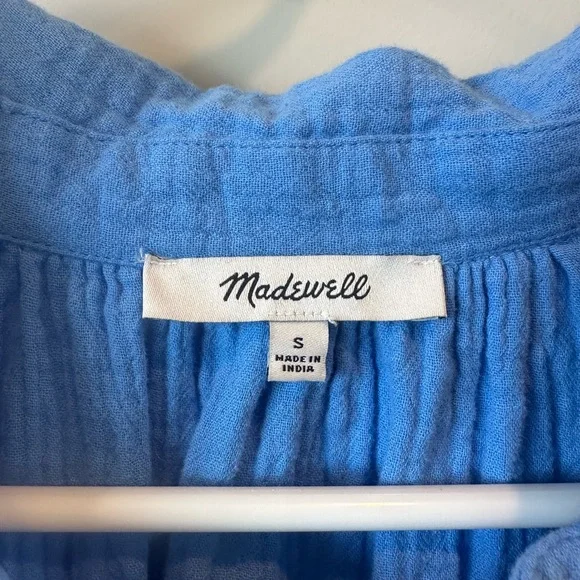 Madewell Blue Cover Up Casual Button Down - Picture 2 of 7
